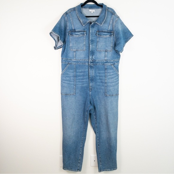 Good American Fit For Success Denim Jumpsuit Plus Size - Picture 6 of 16